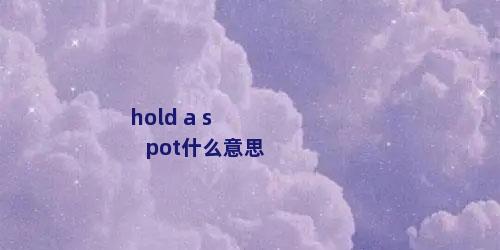 hold a spot什么意思